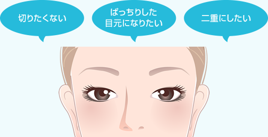 切りたくない　ぱっちりした目元になりたい　二重にしたい